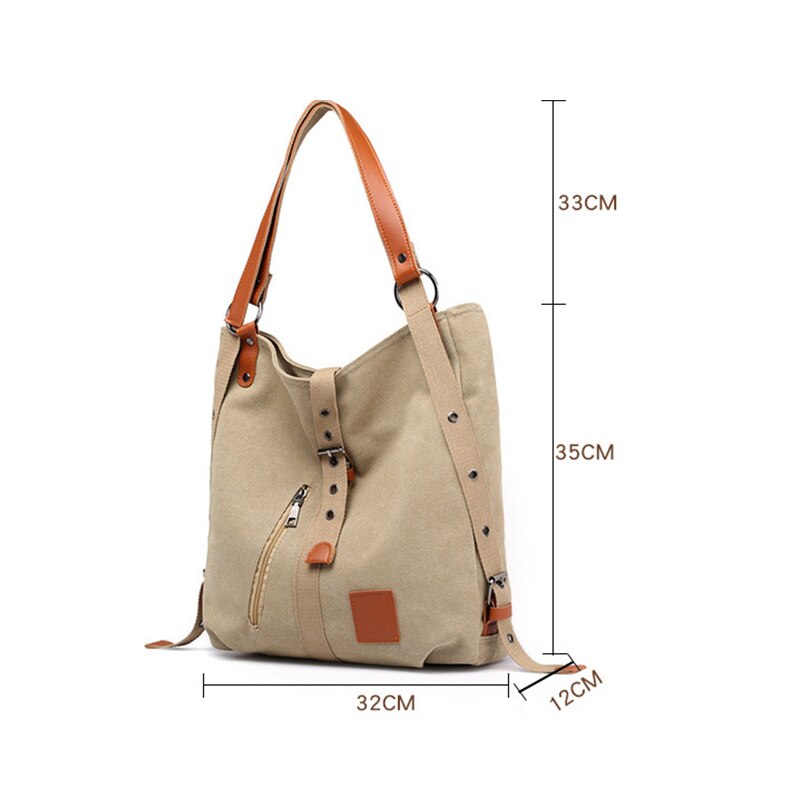 Canvas Schoudertas Dames Crossbody Tassen Herbruikbare Terug Zakken Multifunctionele Mode Reistas Grote Capaciteit