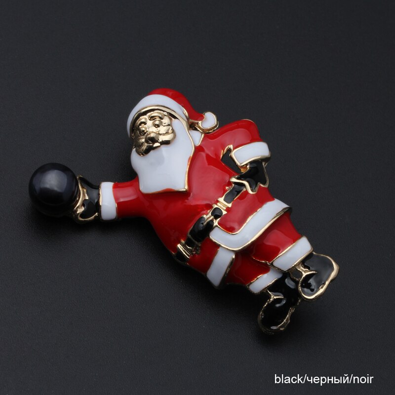 Santa Claus brooch jewelry,natural pearls brooch christmas