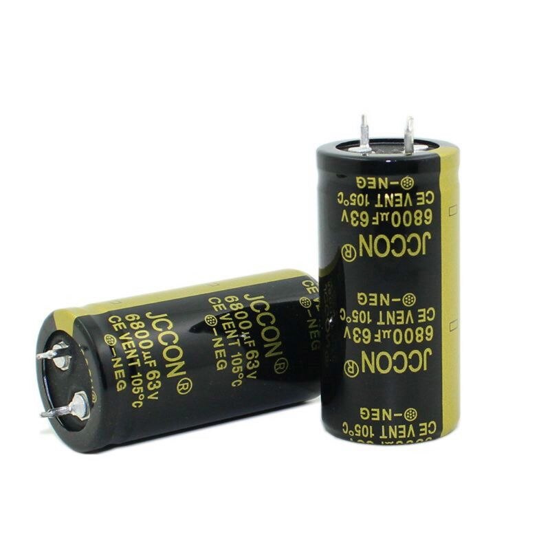 Condensador electrolítico de aluminio, 63V, 6800uF, 25x50mm, alta frecuencia, baja impedancia, orificio pasante, U1JE