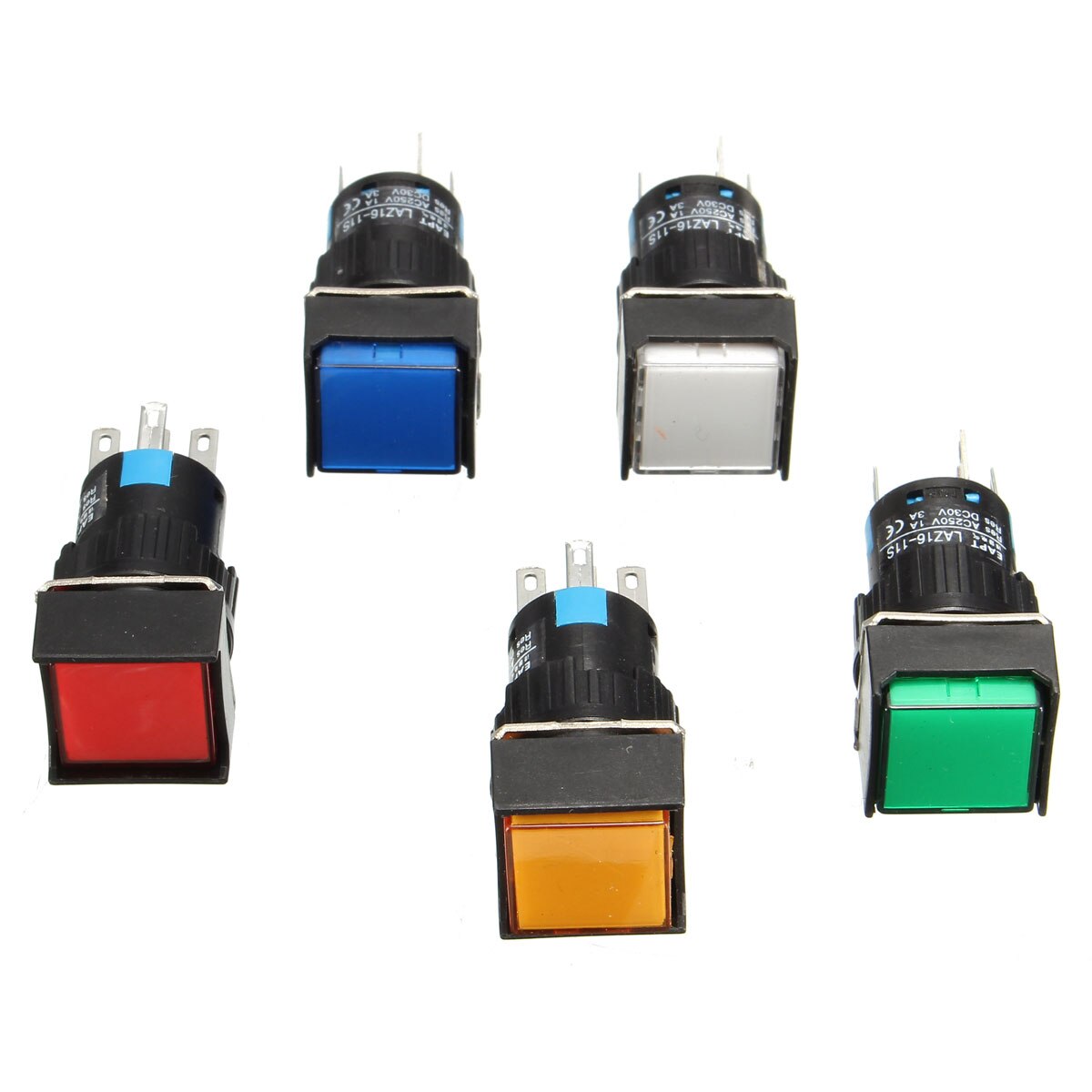 16Mm Dc 12V Drukknop Self Lock Switch Vierkante Led Licht Knop