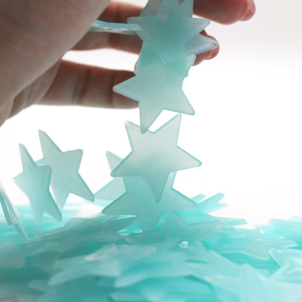 50 Stuks Lichtgevende Stickers Kinderen Slaapkamer Fluorescent Glow In The Dark Star Vorm Muurstickers Thuis Woonkamer Decoratie Stickers