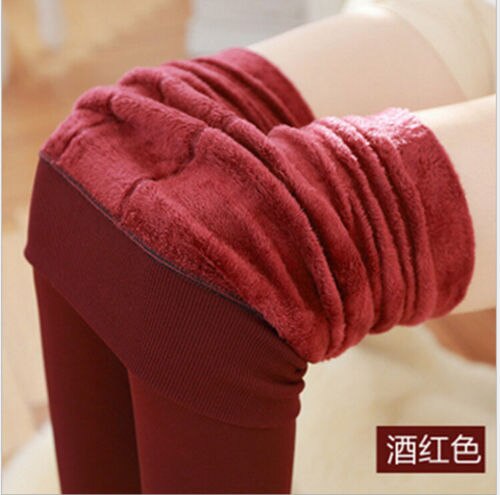 Womens Tights Winter Warm Fleece Lined Pantys High Waist Female Thermal Stretchy Slim Skinny Tights Solid Colors