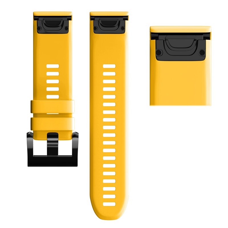 22 26mm Silicone Watchband Strap For Garmin Fenix 7X 6X 6 7 EPIX Gen 2 Easyfit Wristband Fenix 5X 5 955 965 Tactix 7 Smartwatch: XL / Yellow