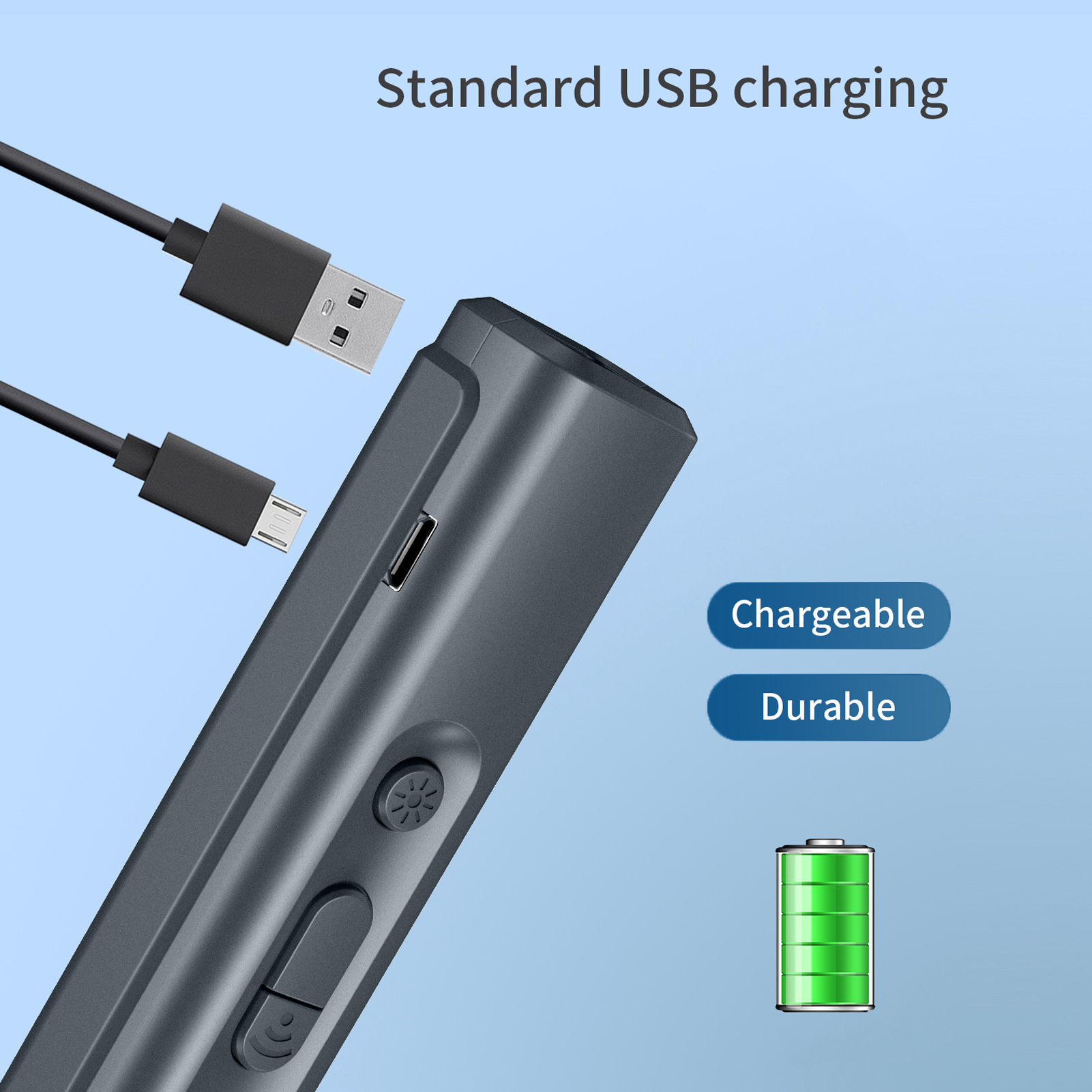 Ultraschall-Hundevertreiber, USB wiederaufladbar, Hundeantriebsgerät, tragbarer Hundetrainer, Anti-Glocke-Gerät mit LED-Anzeige, Trageband