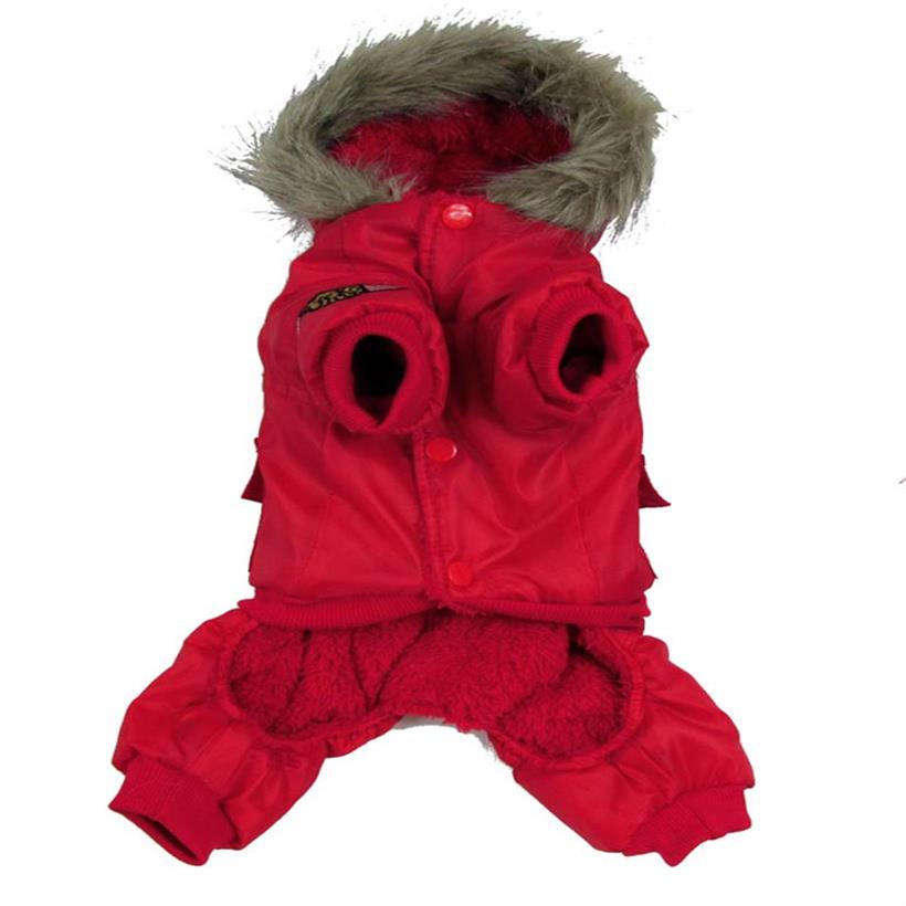 Hupullinen haalari vedenpitävä pieni koiran vaatteet lentäjä fleece talvitakki lumipuku ulkokoira kissa parka takki kangas