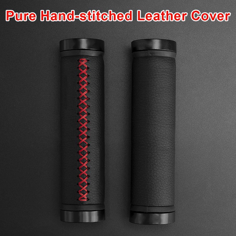 Bike Handlebar Ergonomic Fiber leather Mountain Bike Grips Non-slip Aluminum Lock for Bicycles Parts Accessories