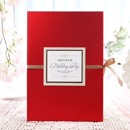 , 1 Uds., fecha de nombre, compañeros de clase, de la empresa, aniversario de encaje, libro de firmas de invitados o como: Rojo