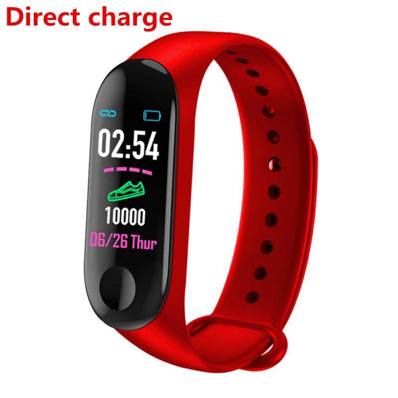 M3 Plus Smart Band Bluetooth Sport Fitness Tracker Stappenteller Smart Horloge Sport Hartslag Bloeddrukmeter Smart Armband: Direct charge red