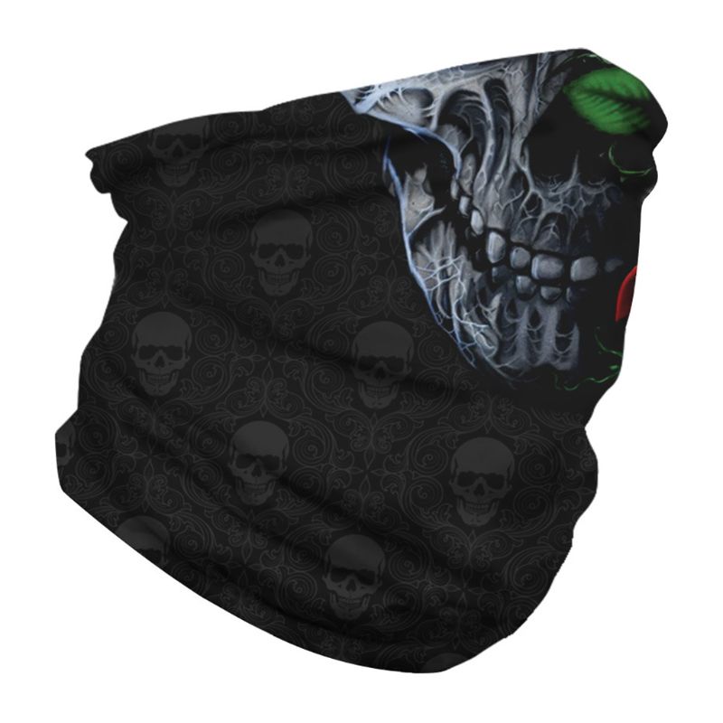 Unisex magisk tørklæde 3d kranium tyr hoved cykling vindtæt pandebånd turban bandanas: 4