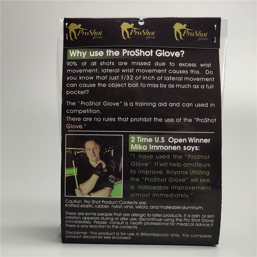 ProShot Glove Pool Training Glove Fix Finger Billiard Wristband Gloves Carom Snooker Practice Billiards Accessories