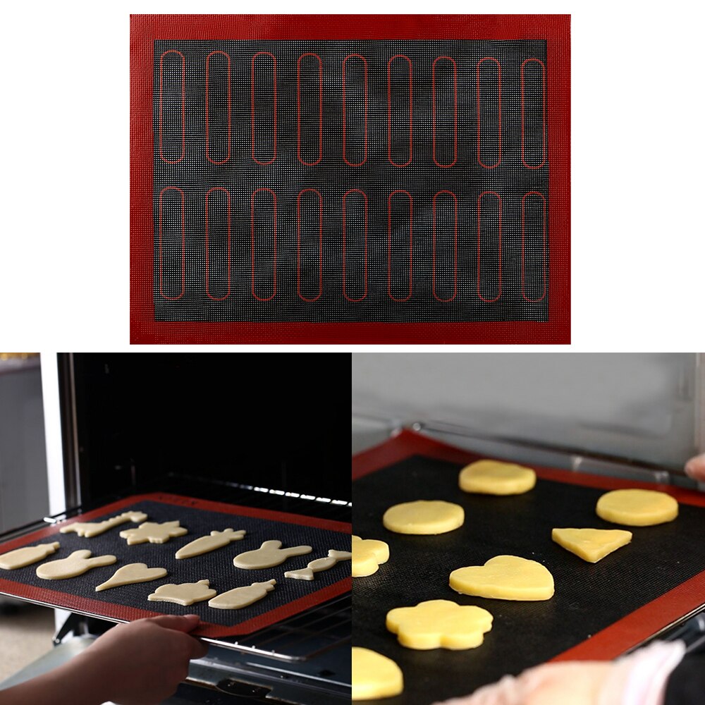 Voor Macaron Koekje Brood Bladerdeeg Geperforeerde Pad Bakvormen Oven Vel Liner Siliconen Mat Non Stick Bakken Mat 40*30cm