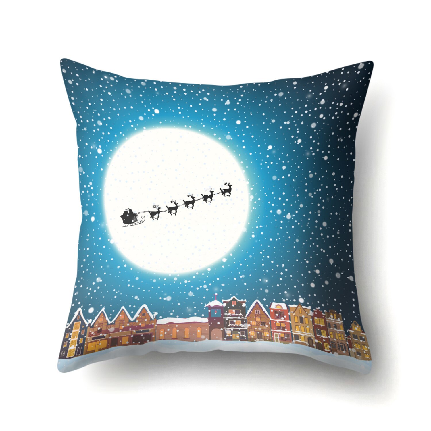 Mignon cerf noël housse de coussin Polyester décoratif jeter oreiller noël nouvel an décor à la maison cojines decorativos para canapé 40543