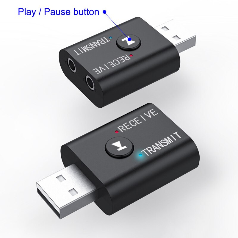 2 in 1 Bluetooth 5.0 USB Adapter Transmitter Receiver,for Wireless Mouse Keyboard Speaker