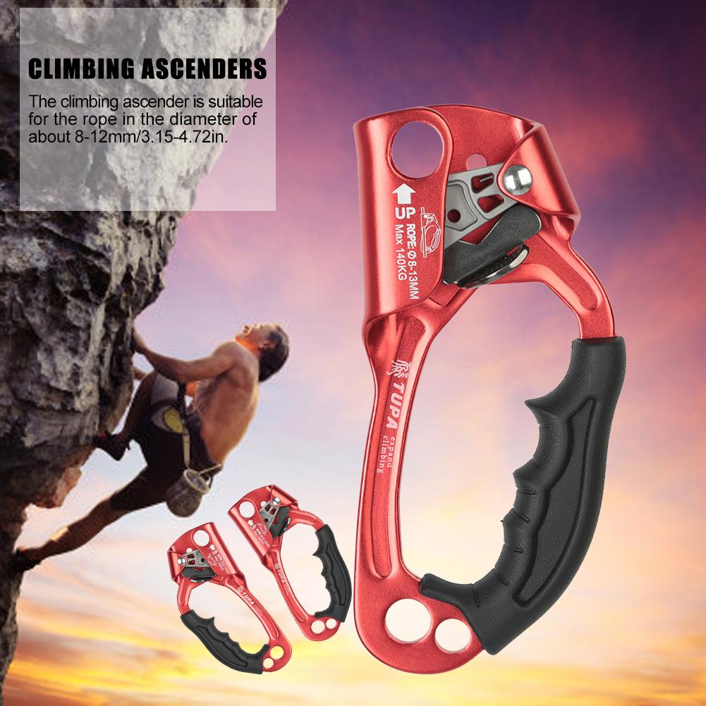 Climbing Hand Ascender Right Left Rappelling Gear Equipment Aluminum Alloy Rope Clamp For Fire Rescue Rock Mountaineering Tool