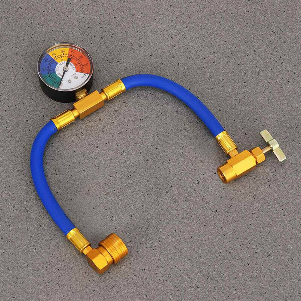Car Air Conditioning AC R134A Refrigerant Recharge Hose with Gauge Pressure Gauge Measuring Kit Copper Auto Car Accessories
