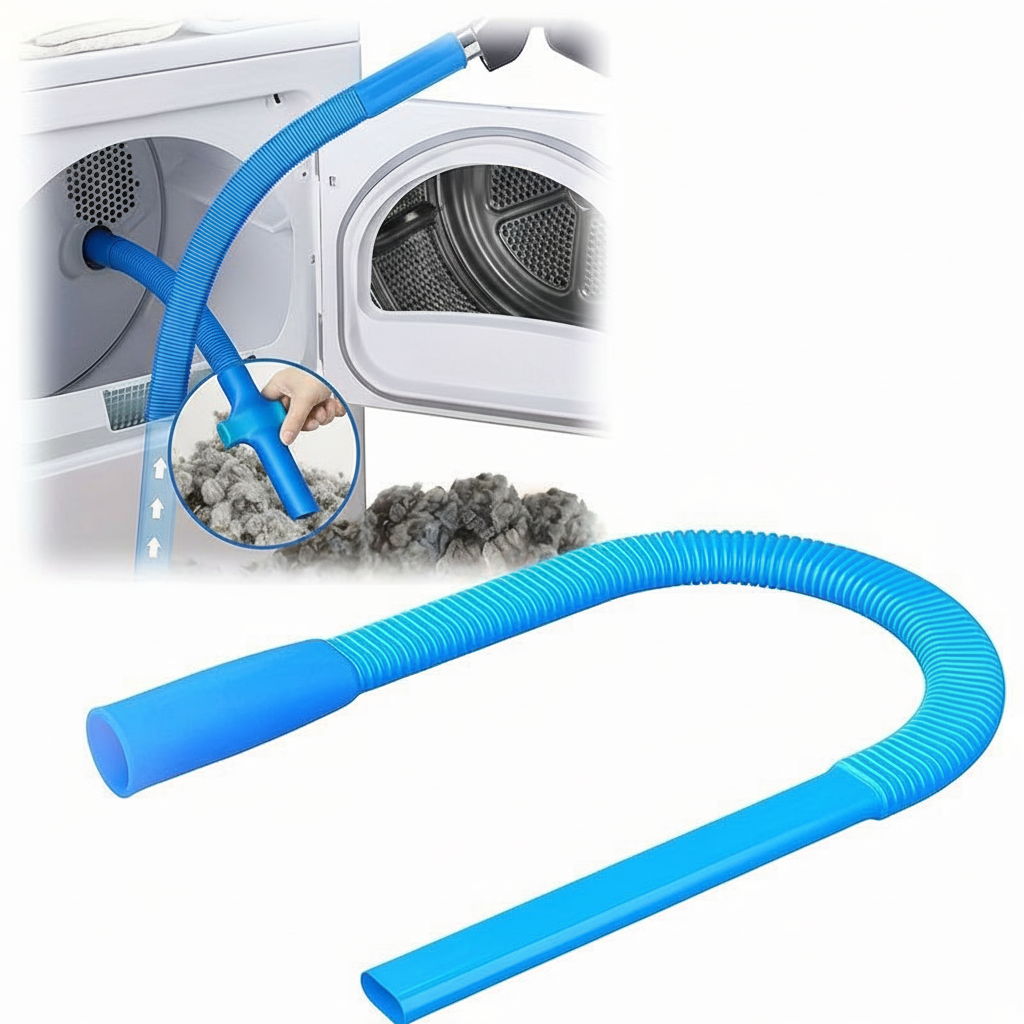 Acessório para mangueira de limpeza de exaustão de secadora, ferramenta flexível azul 1pc para remoção eficiente de fiapos.