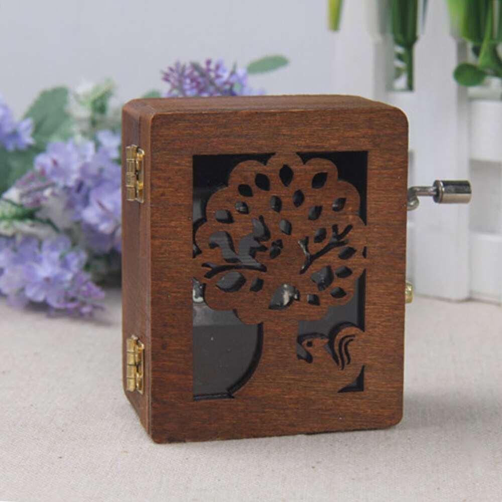 1pc boîte à musique mignon stylé Chic en bois boîte à musique mécanique boîte à musique en bois boîte à musique à manivelle boîte à musique