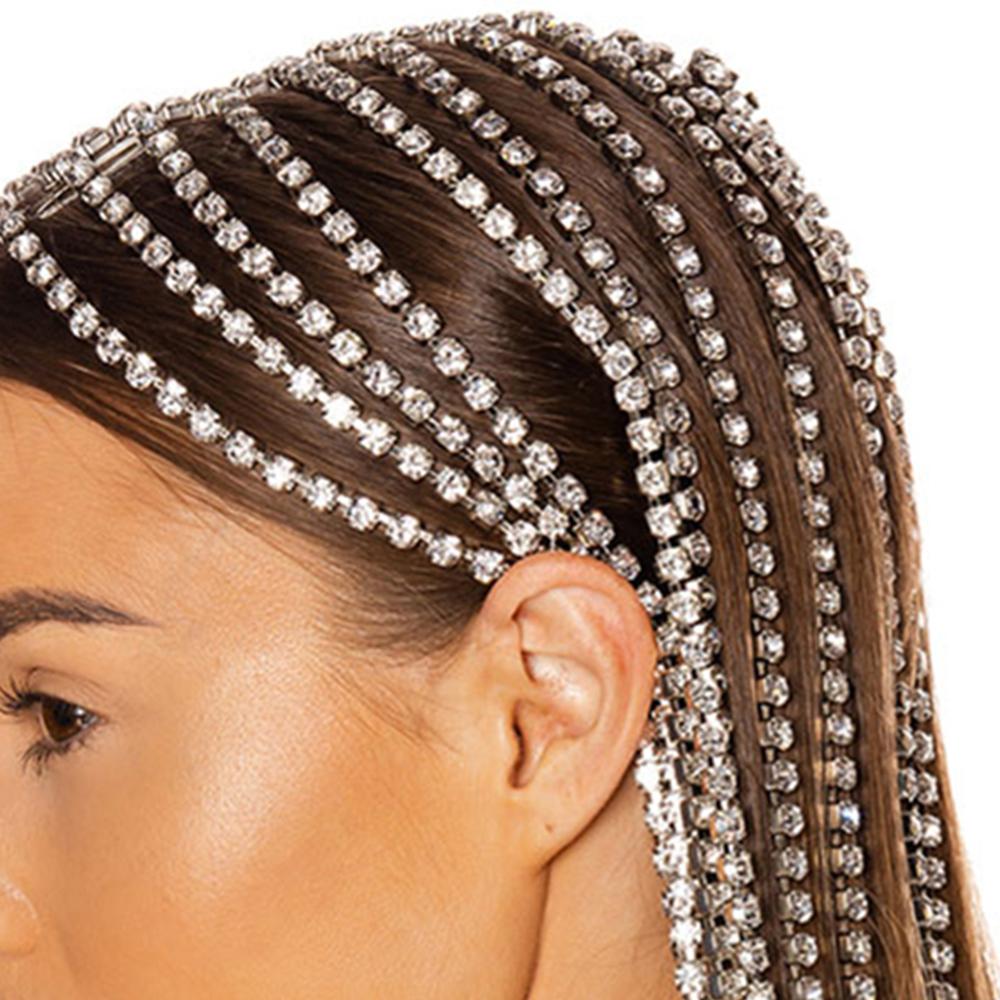 Stonefans Lange Quaste Strass Kopf Kette Headwear für Frauen Kristall Hochzeit Haar Zubehör Braut stirnband Schmuck