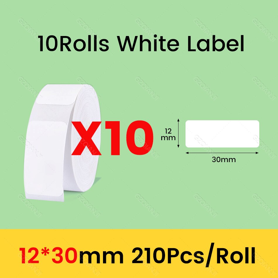 Niimbot D11 D101 D110 Offical Label Sticker Paper Rolls Various sizes of White Color Label Papers 3 5 10 Rolls for Printer USE