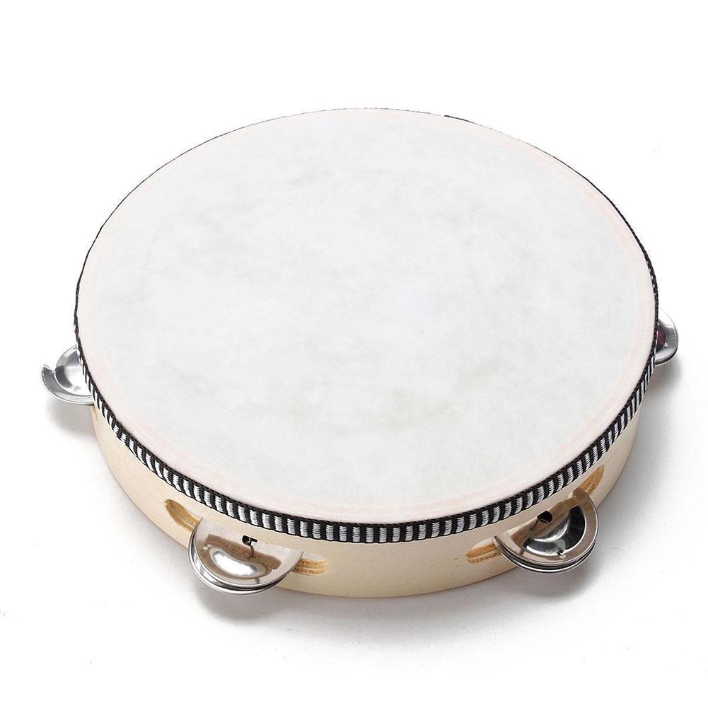 1pc tamburyn 10 cali Faux Skórzany głowa bęben tamburyn impreza muzyczny instrument perkusyjny