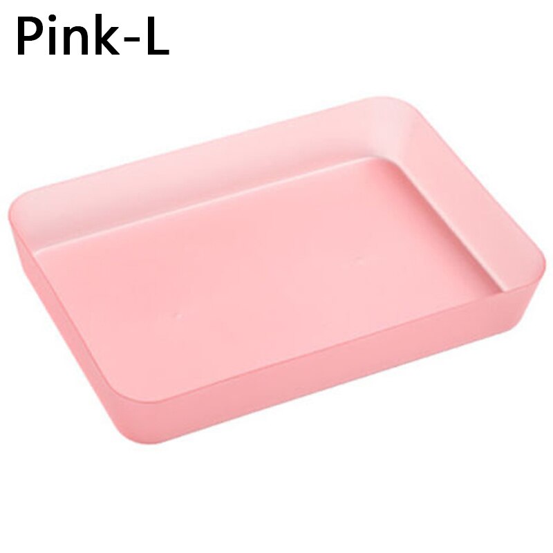 Storage Drawers Plastic Storage Organizer Drawers For Makeup Clothes Tableware Organizer Box Kitchen Desktop Organizer: Pink-L