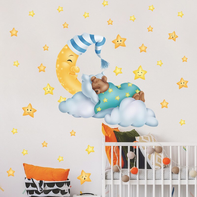 Cute Cartoon Bear Wall Stickers for Kids Rooms Bab... – Grandado