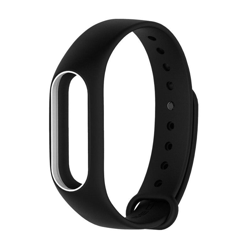 Strap for Xiaomi Mi Band 2 Bracelet for Smart Watches Xiomi Bend 2 Wristbands Replacement Silicone Miband 2 Straps Correa Opaska: Black and white