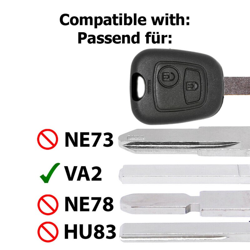 Remote Key Shell Fit For CITROEN C1 C2 C3 Pluriel C4 C5 PEUGEOT Fob 2 BTN Case