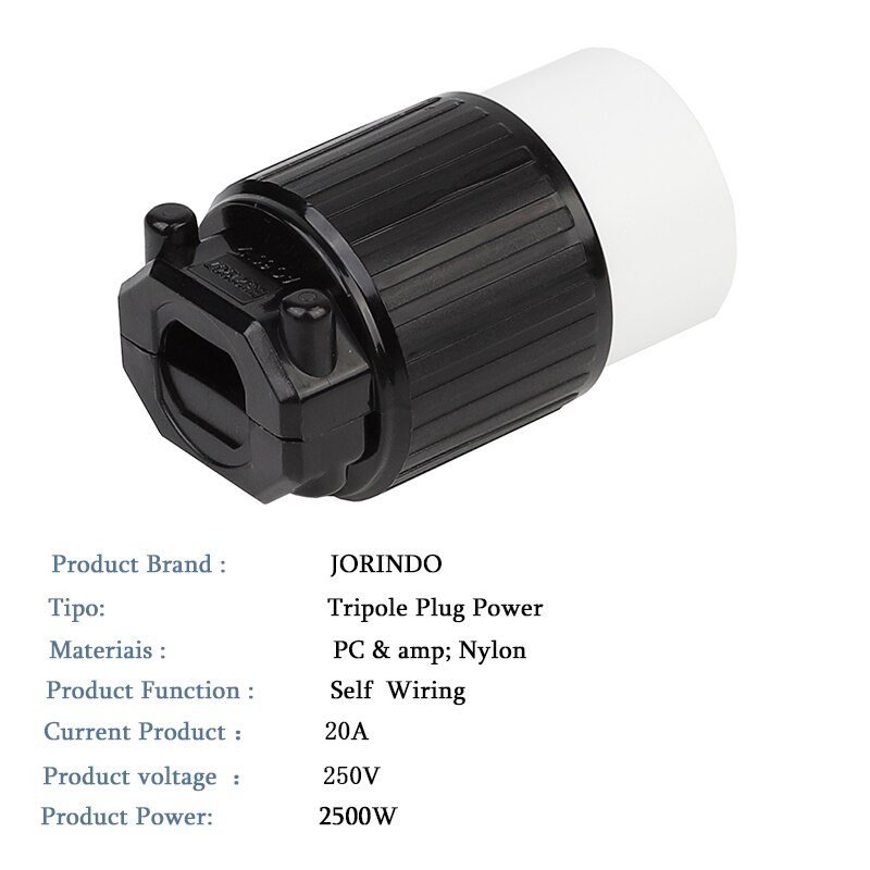 NEMA 6-20R zelftappende bedrading, NEMA VS Anti-fall 6-20R Vrouwelijke Plug Industriële Connector Direct Converter