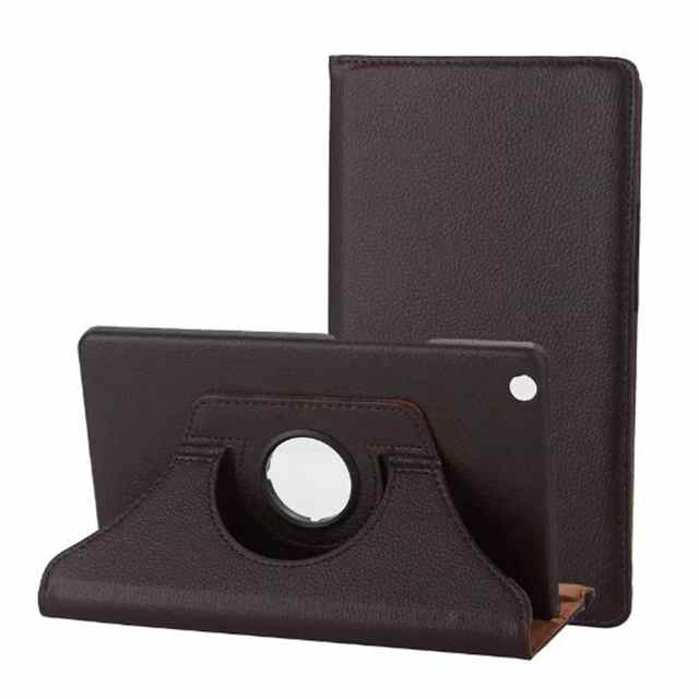 360 Degree Rotating PU Leather Case for Huawei MediaPad M3 Lite 8 CPN-L09/W09 8.0" Tablet Funda Cover Shell+Screen Film+Pen: Brown