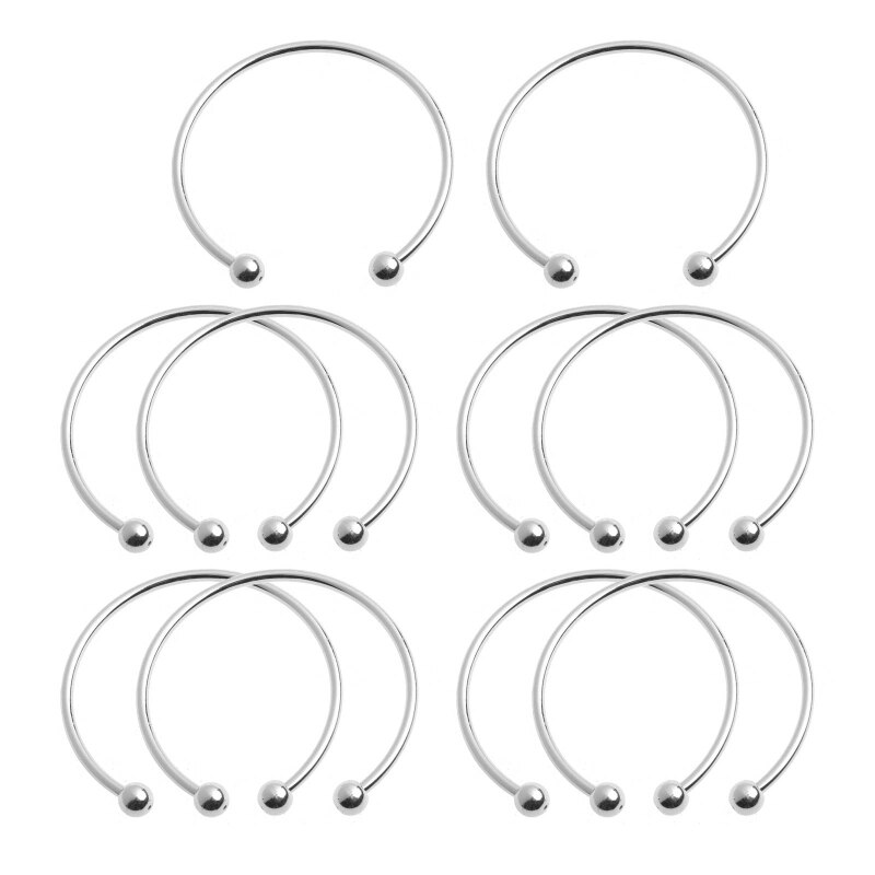 10 pezzi placcato argento bianco braccialetto braccialetto vite fine palla polsino perline fascino gioielli fai da te per donna uomo polsino regali braccialetto: sliver