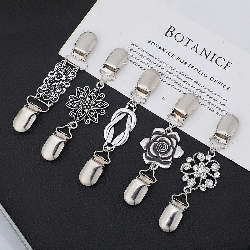 1Pc Retro Vest Clip Cape Shawl Shirt Trui Kraag Eend Clip Parel Steentjes Blouse Gesp Kleding Decoratie Broche Pin