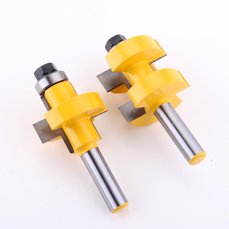 2pc 1/2" Shank Large Tongue & Groove Joint Assembly Router Bit Set 42mm Stock Wood Cutting Tool - Chwjw