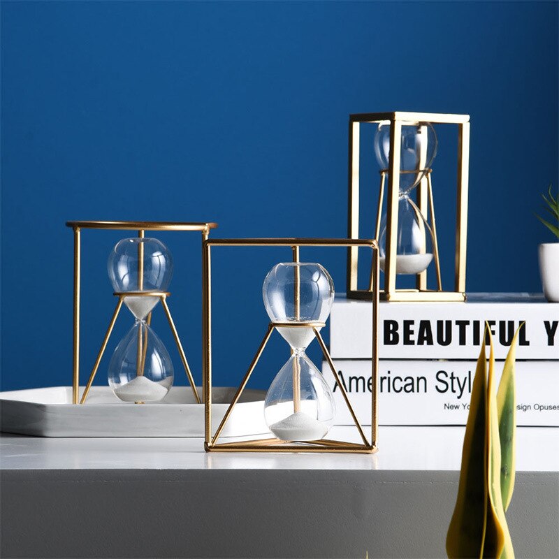 Hourglass clock ornaments Nordic luxury golden hourglass hourglass timer modern window desktop home decoration