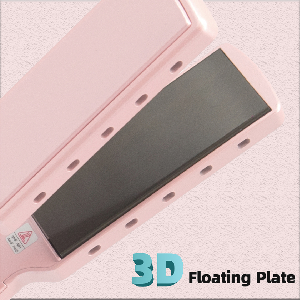 Rucha Beruf elle Haar glätter breite Platte Titan Flacheisen schnelle Erwärmung LCD-Anzeige PTC-Behandlung Haar Eisen und Bürste