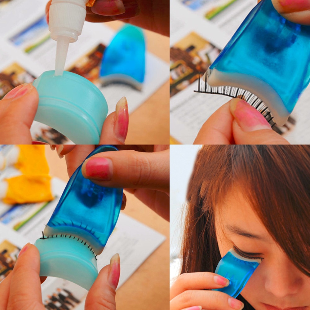 Willekeurige kleur mini valse wimper applicator mascara wimper clip krultang wimper applicator pincet make-up tool voor de ogen