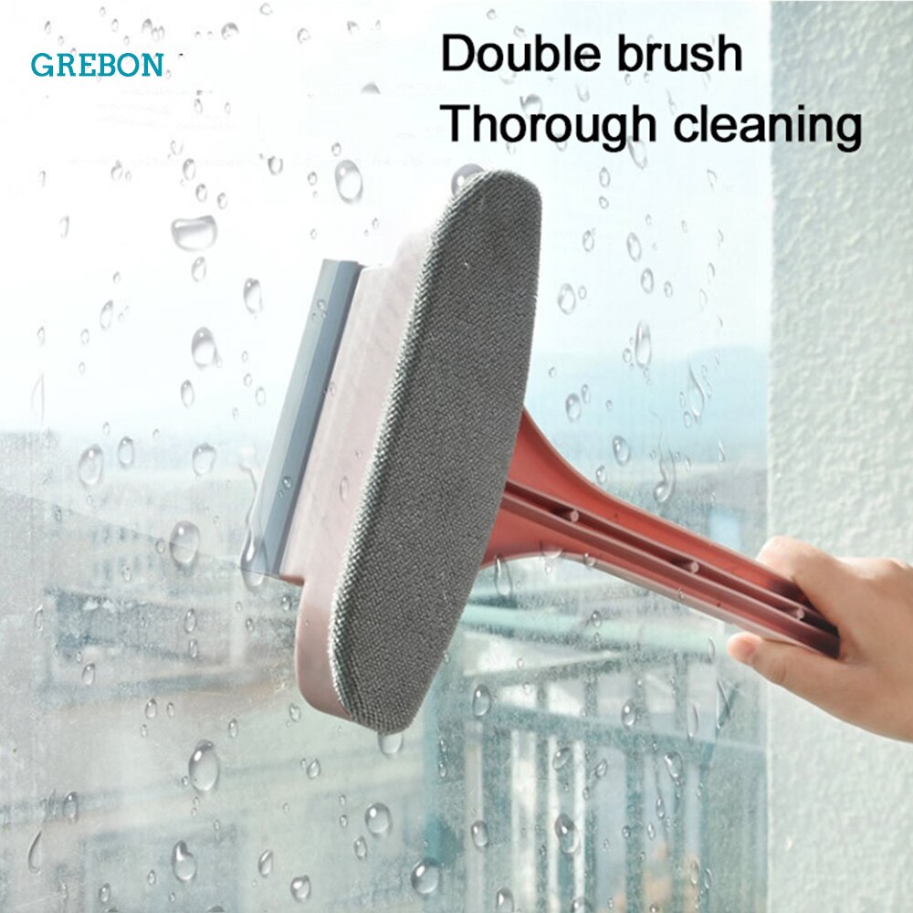 Double Side Glass Cleaner Multipurpose Window Glass Cleaning Brush Dust Cleaner Brush For Washing Window Glass Wiper Household