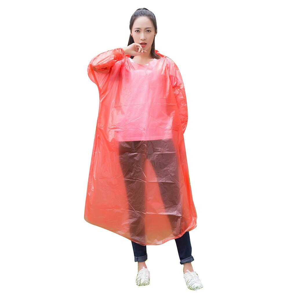 # H40 Wegwerp Adult Emergency Waterdichte Regenjas Wandelen Camping Hood Poncho Regenjas Reizen Camping Jas Unisex Transparant: D