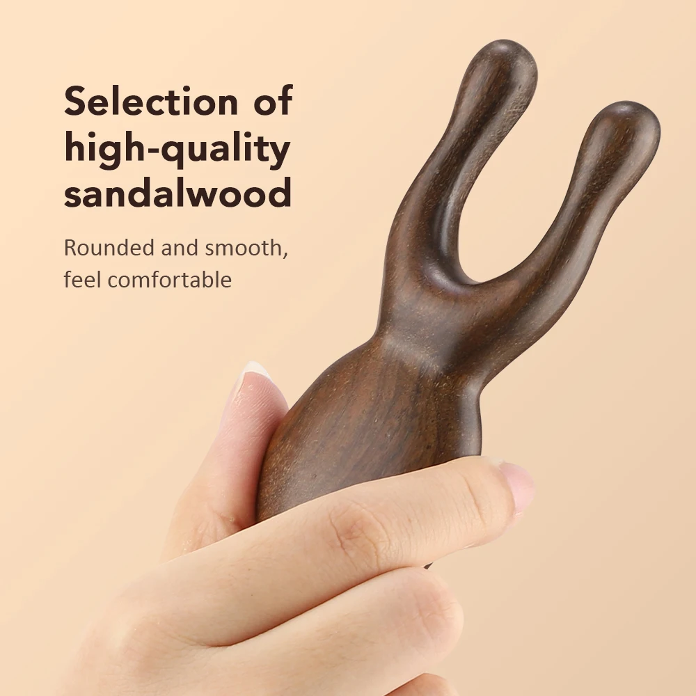 Herramientas faciales Gua Sha de madera, masajeador de cabeza, herramienta de masaje de madera de sándalo para cara, nariz, ojos, terapia de madera, herramientas de acupresión
