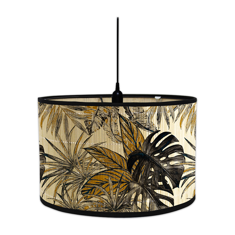 Lustre en bambou de style européen, abat-jour d'art de style japonais rétro, salon, zones d'ombre lumineuse, décor de lampe, couvercle: GRIS