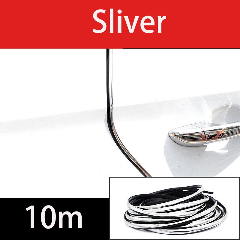 Chrom Auto Tür Rand Schutz Streifen Lärm Isolation Dicht Auto Tür Gummi Dichtung Streifen Klang Isolierung Tür Schutz: Splitter 10m
