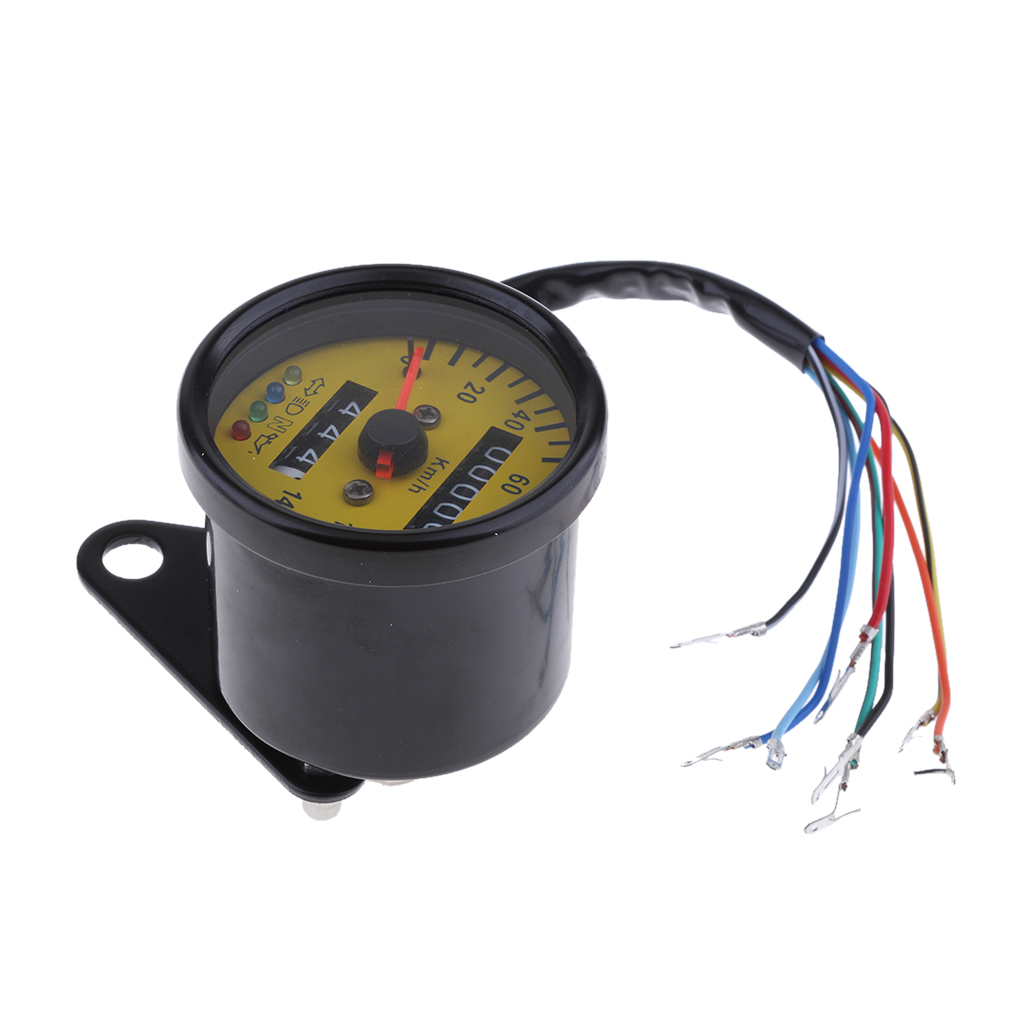12V Motorbike Universal LED Speedometer Gauge with Four Indicator Functions