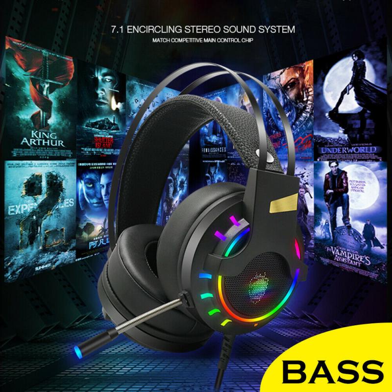 Gaming Headphones Wired Headset Gamer PC Headsets Stereo Bass Surround Sound Microphone Overear Laptop Tablet Gamer With Mic