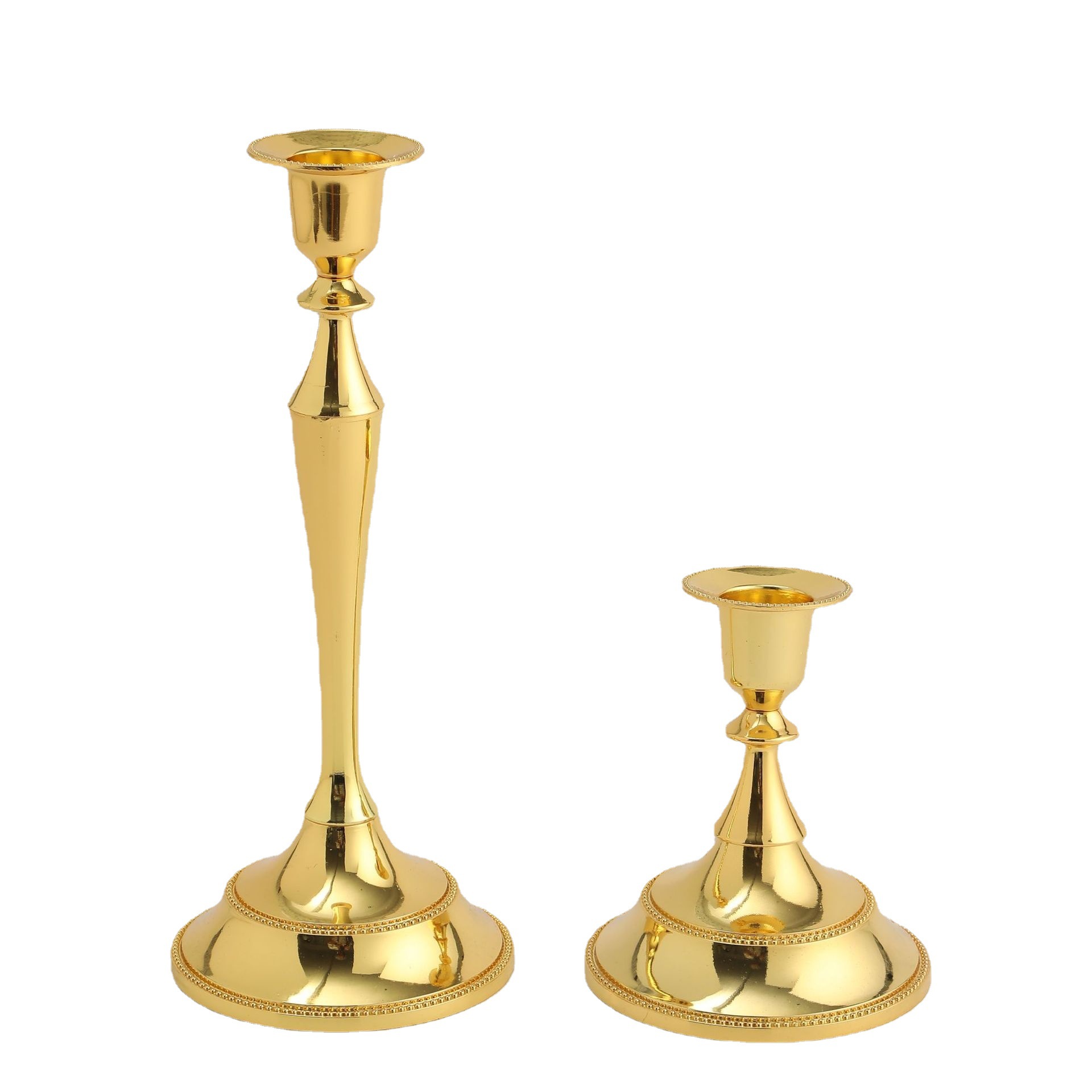 Portavelas Retro de aleación de Zinc para boda, candelabro para cena romántica: S / Dorado