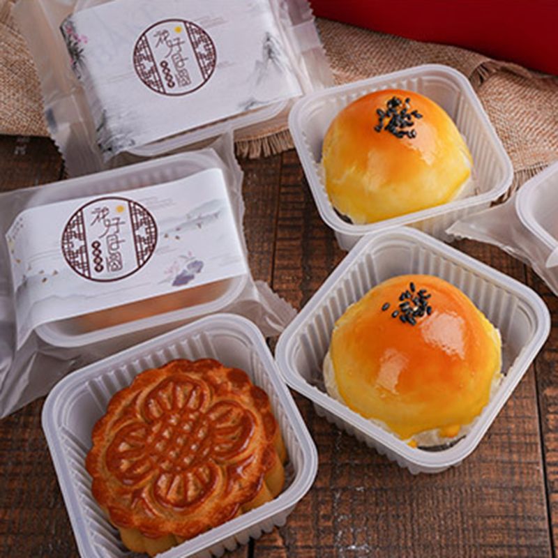 Bandejas de pastel de Luna cuadradas, 100 Uds., 50/63-80/100g, paquete de caja de pastel de Luna, contenedor, soporte para Festival de mediados de otoño