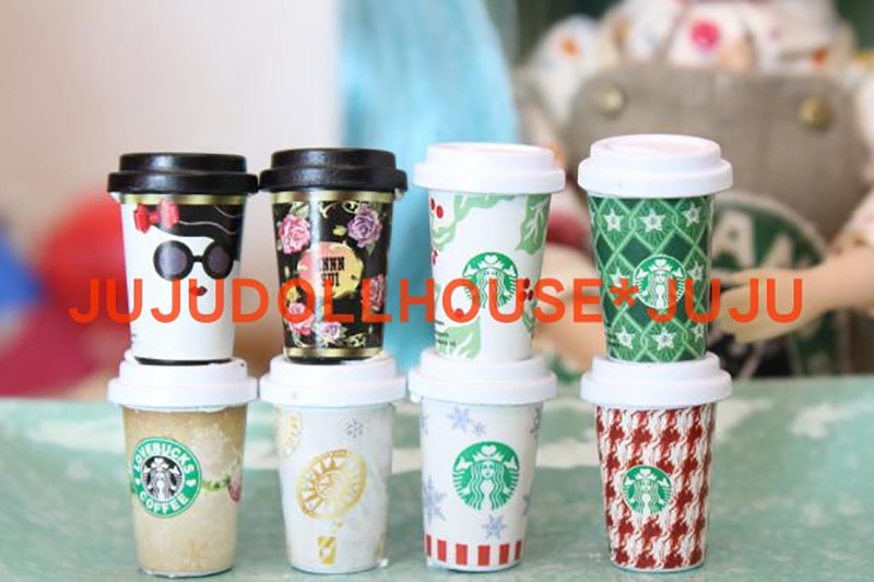 2/3pcs Chirstmas Style Coffee Cups Mugs Dollhouse Miniature Drinks Pretend Kitchen Blyth Barbies Doll House Food Toys