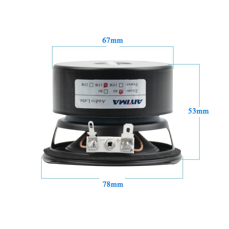 AIYIMA 2Pcs Full Range Speakers 3Inch 4Ohm 15W Speaker Subwoofer Tweeter HIFI Music FM Radio Home Video System Speaker