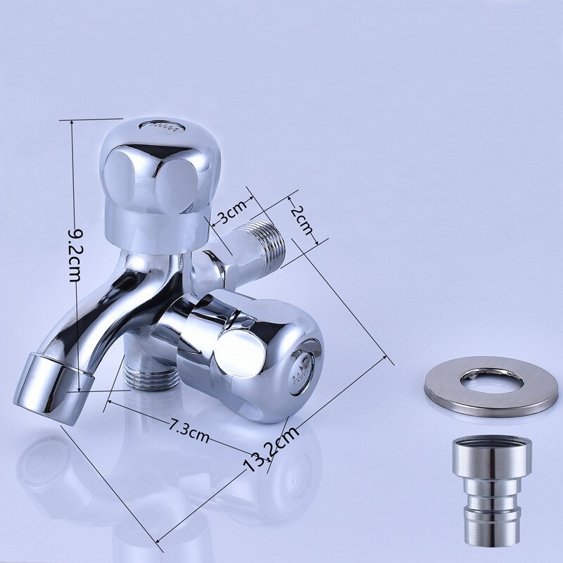 Zinc Alloy Chrome Double Faucet Wall Mount Washing Machine Mop Faucet Multi-Function Outdoor Balcony Water Tap Laundry Bibcock: C