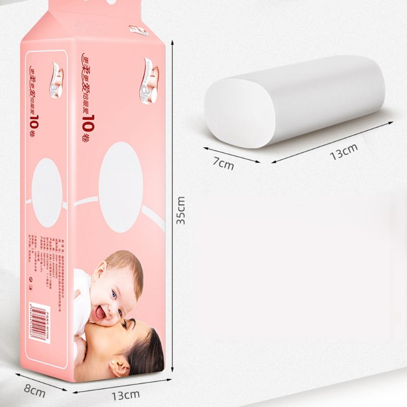 10 rouleaux de papier hygiénique en pâte de bambou 3 ou 4 plis épaissir le bain biodégradable