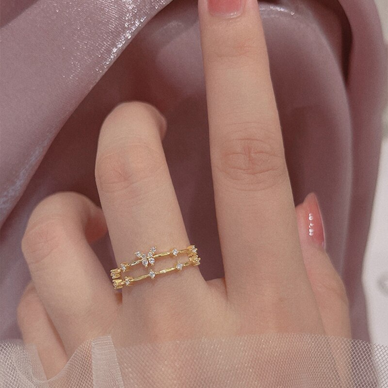luxe nana bijoux de corps ring mariage bagues accessoires vintage femme bijoux femme bague femme Bague en forme de papillon pour femme, accessoire de , bijou polyvalent quotidien, Vintage, mariage: 4